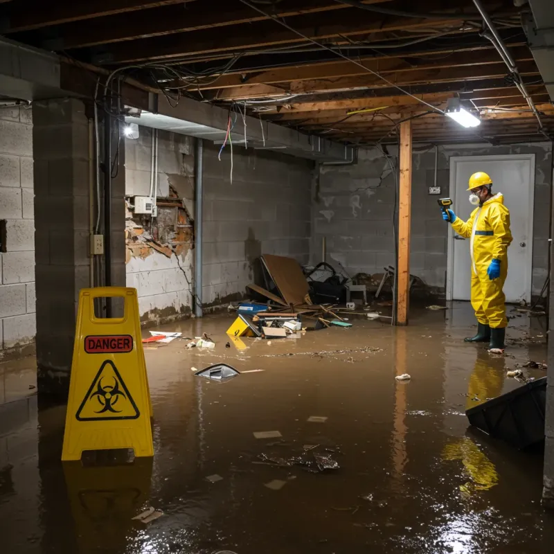 Flooded Basement Electrical Hazard in Farmland, IN Property